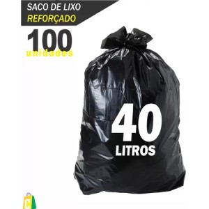 SACO DE LIXO 40L REFORÇADO  100 UNID