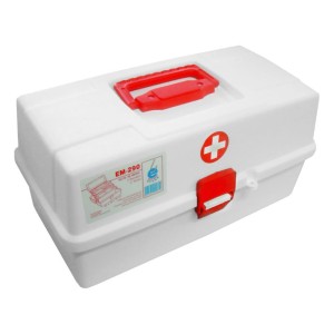 MALETA 2 BANDEIJAS BRANCA PRIMEIRO SOCORROS