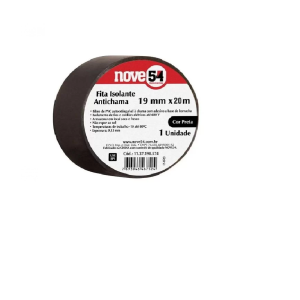 FITA ISOLANTE PRETA 19MM X 20M - NOVE54
