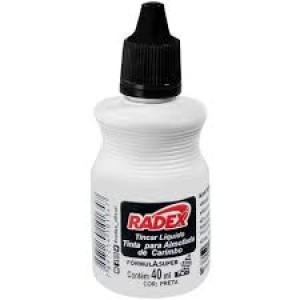 TINTA PARA CARIMBO PRETA 40ML - RADEX