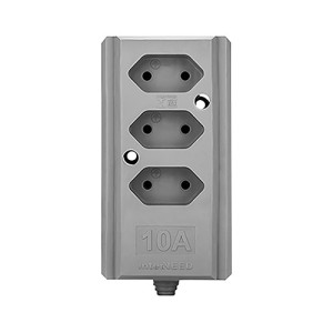 TOMADA BARRA 2P 3 TOMADAS 10A CINZA - INTERNEED