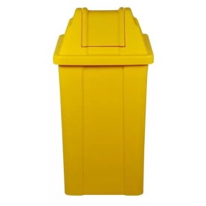 LIXEIRA QUADRADA 25L VAI-VEM AMARELO - Q25AM
