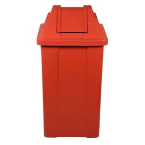 LIXEIRA QUADRADA 25L VAI-VEM VERMELHO - Q25V