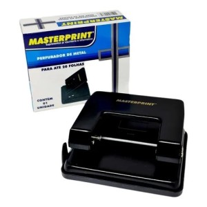 PERFURADOR 2 FUROS P/ 20 FOLHAS EM METAL - MASTERPRINT