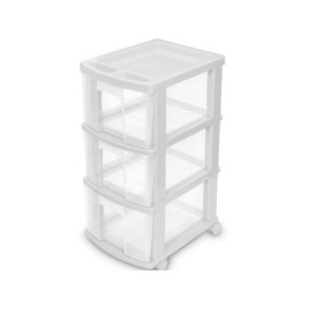 GAVETEIRO PLASTICO 3 GAVETAS BRANCO SAO BERNADO