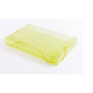 PASTA ABA ELASTICA TRANSPARENTE 4CM AMARELO